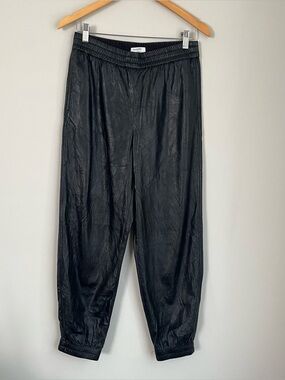 Aritzia Babaton Zedel Black Faux Leather Jogger Pants Size Medium